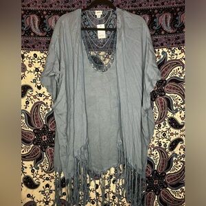 Sonoma NWT fringe kimono one size